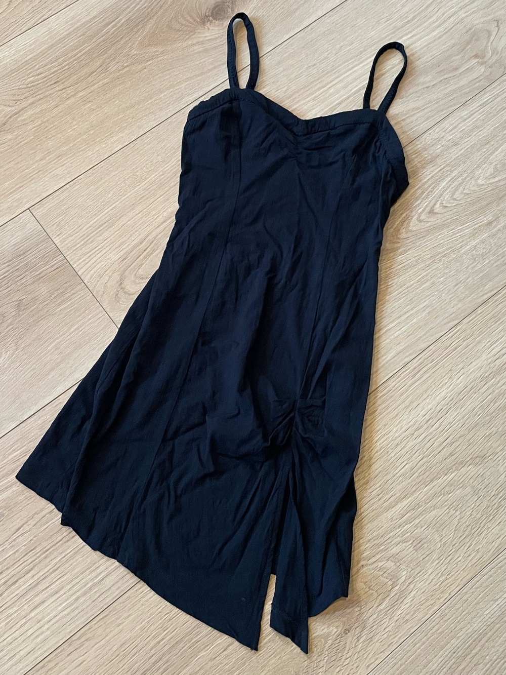 Intimately Free People Black Mini Slip Dress with Split Hem - size XS